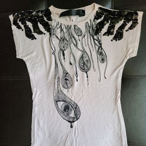 Mango(MNG) sequins printed top